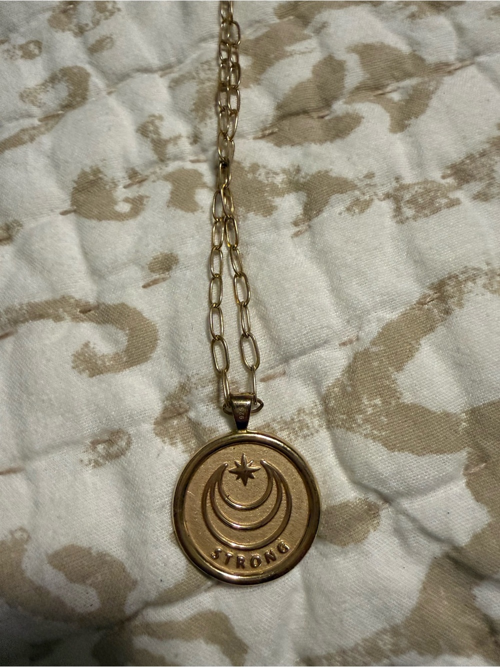 Jane Win “Strong” Gold-Tone Crescent & Star Pendant Necklace
